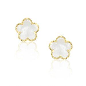Sahira Jewelry Design - Adeline Clover Earring: Mother of Pearl / 15mm